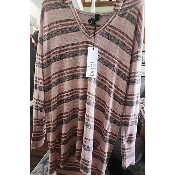 Bobi NWT lightweight Coral Combo hoodie Small NWT A109 Excellent Soft - Picture 1 of 6